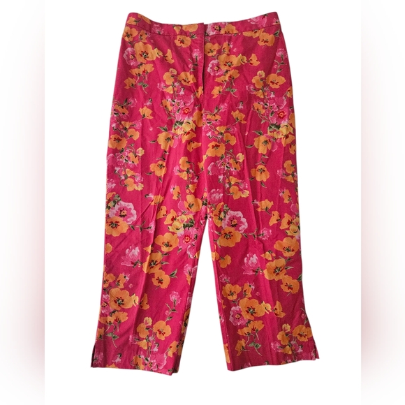 Emma James Pants - EMMA JAMES Pink & Orange Floral Cropped Pants | SZ 8